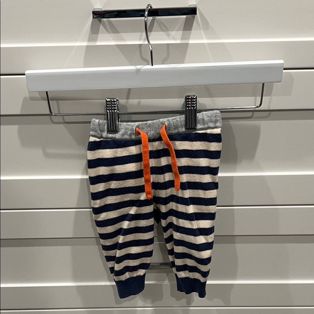 Baby Boden Striped Baby Jogger Pants with Orange Drawstring